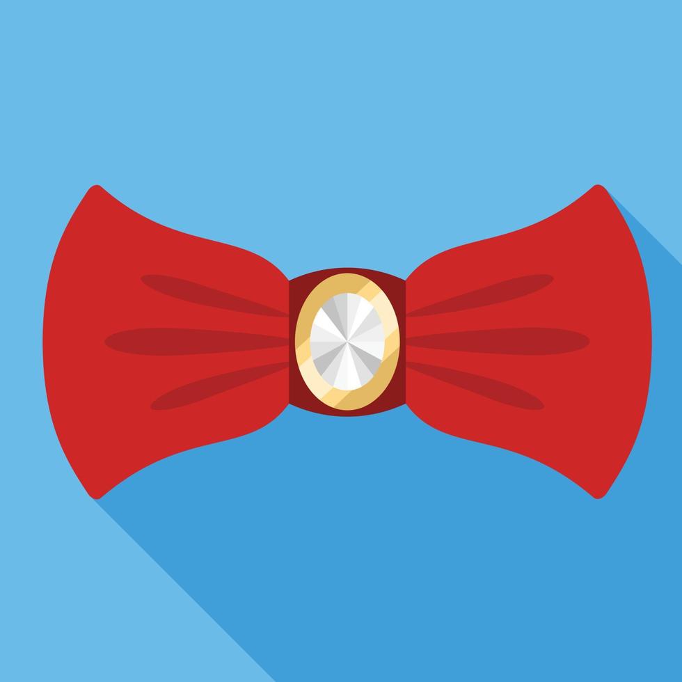 rood elegant boog stropdas icoon, vlak stijl vector