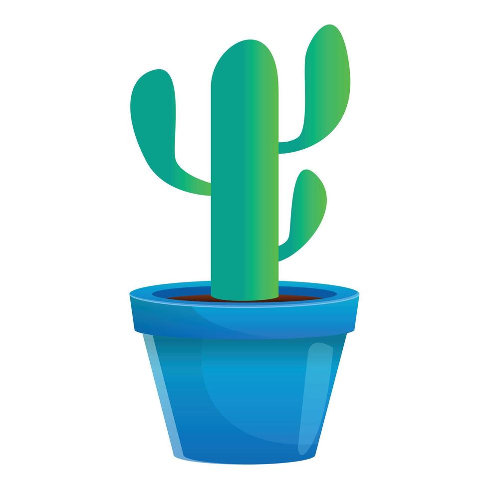 cactus pot icoon, tekenfilm stijl vector