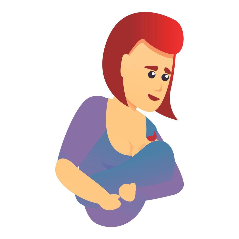 moederschap borstvoeding geeft icoon, tekenfilm stijl vector
