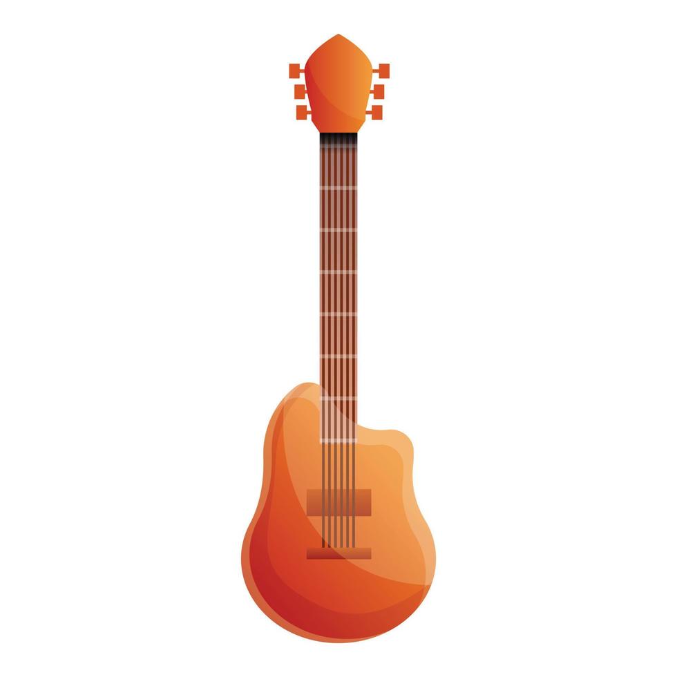 retro elektrisch gitaar icoon, tekenfilm stijl vector