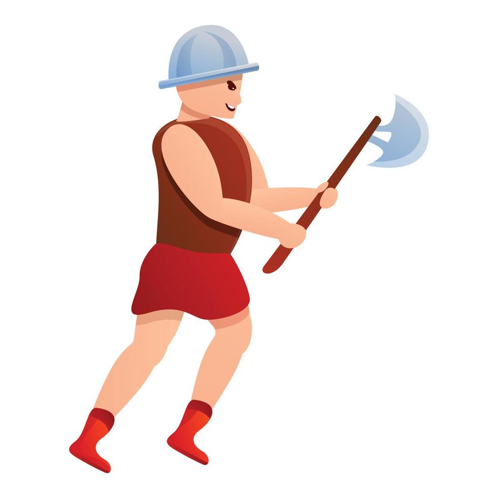 gladiator bijl icoon, tekenfilm stijl vector