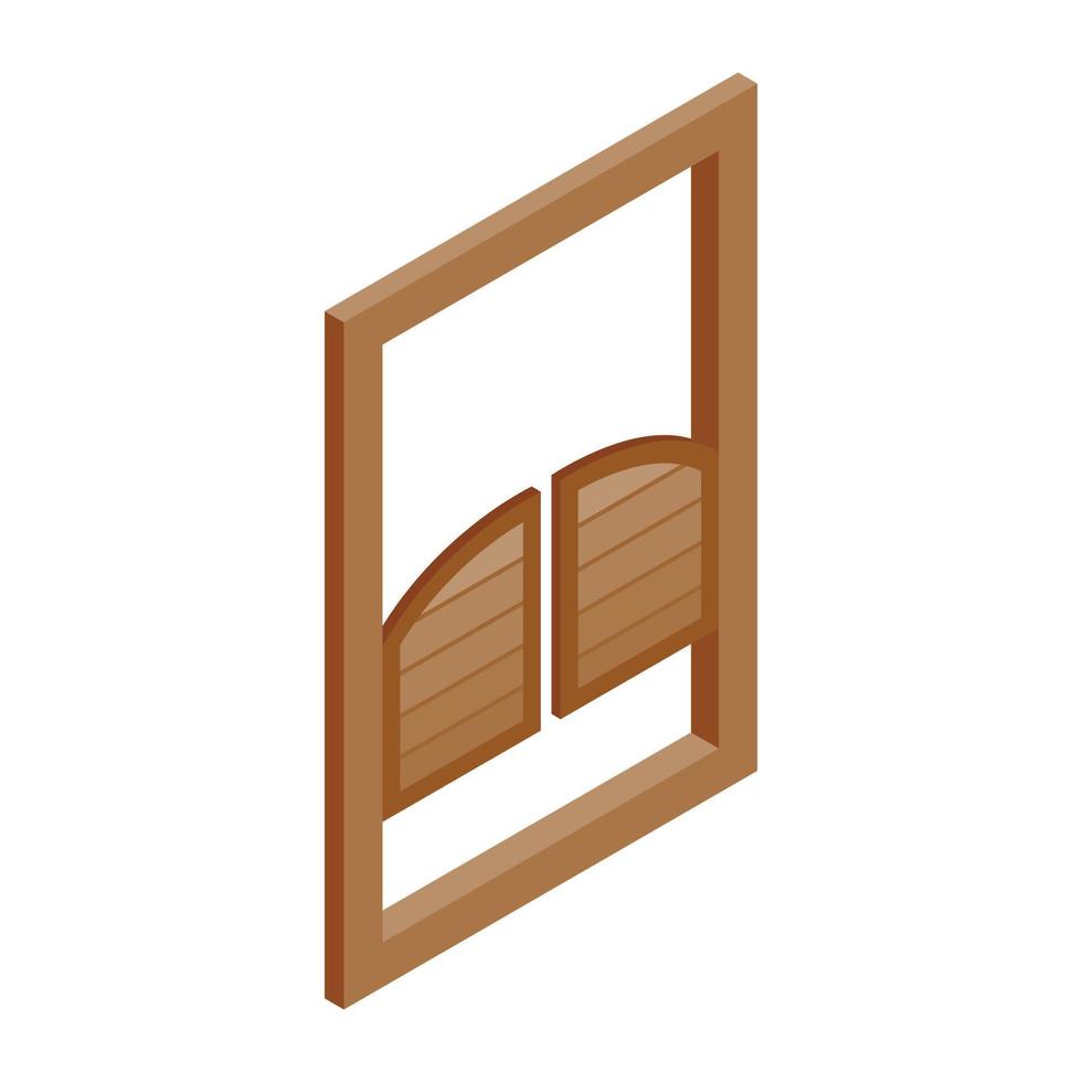 salon deuren icoon, isometrische 3d stijl vector