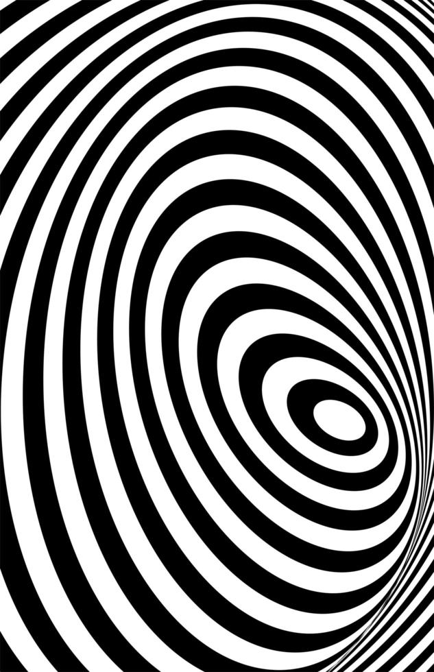 zwart witte 3D-lijn, vervorming illusie vector