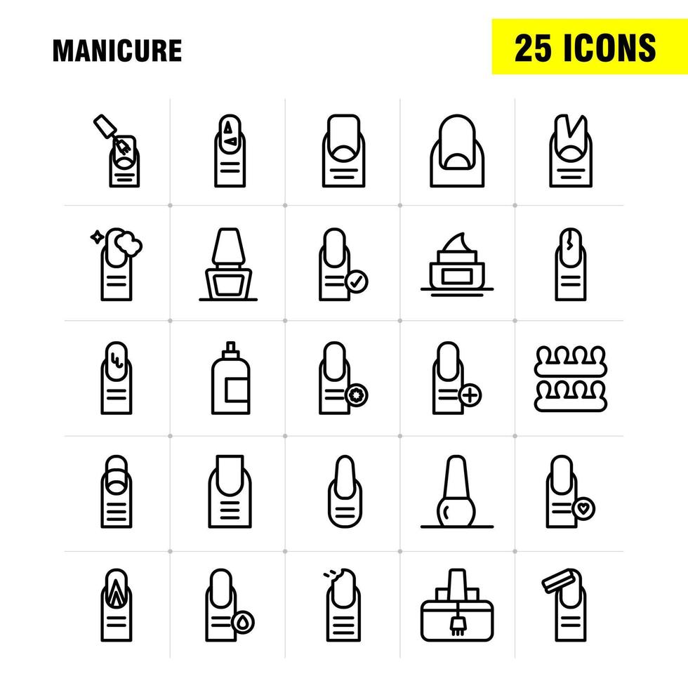 manicure lijn icoon pak voor ontwerpers en ontwikkelaars pictogrammen van Frans gezondheidszorg manicure medisch kruis kunst schoonheid zorg manicure vector