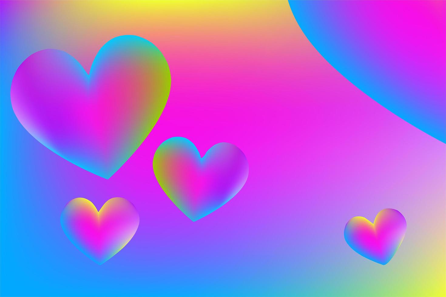 hart in neonkleuren Valentijnsdag vloeibaar ontwerp vector