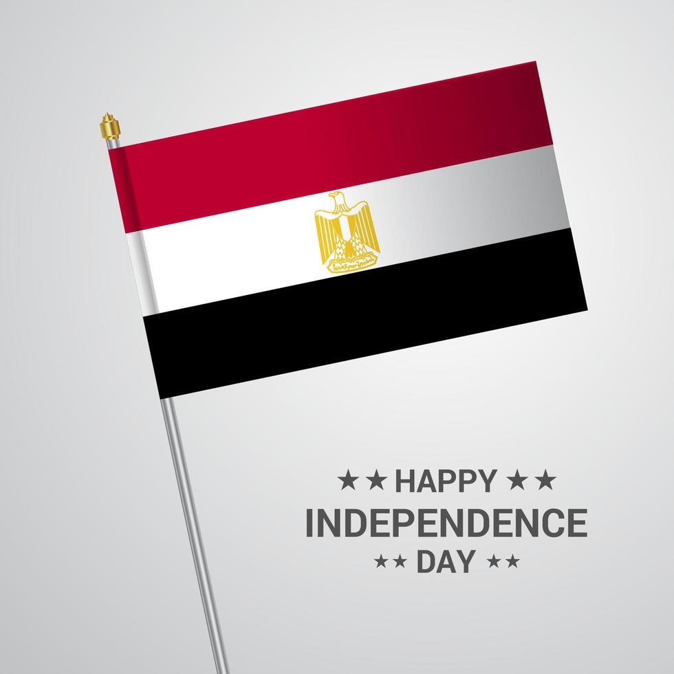 Egypte onafhankelijkheid dag typografisch ontwerp met vlag vector