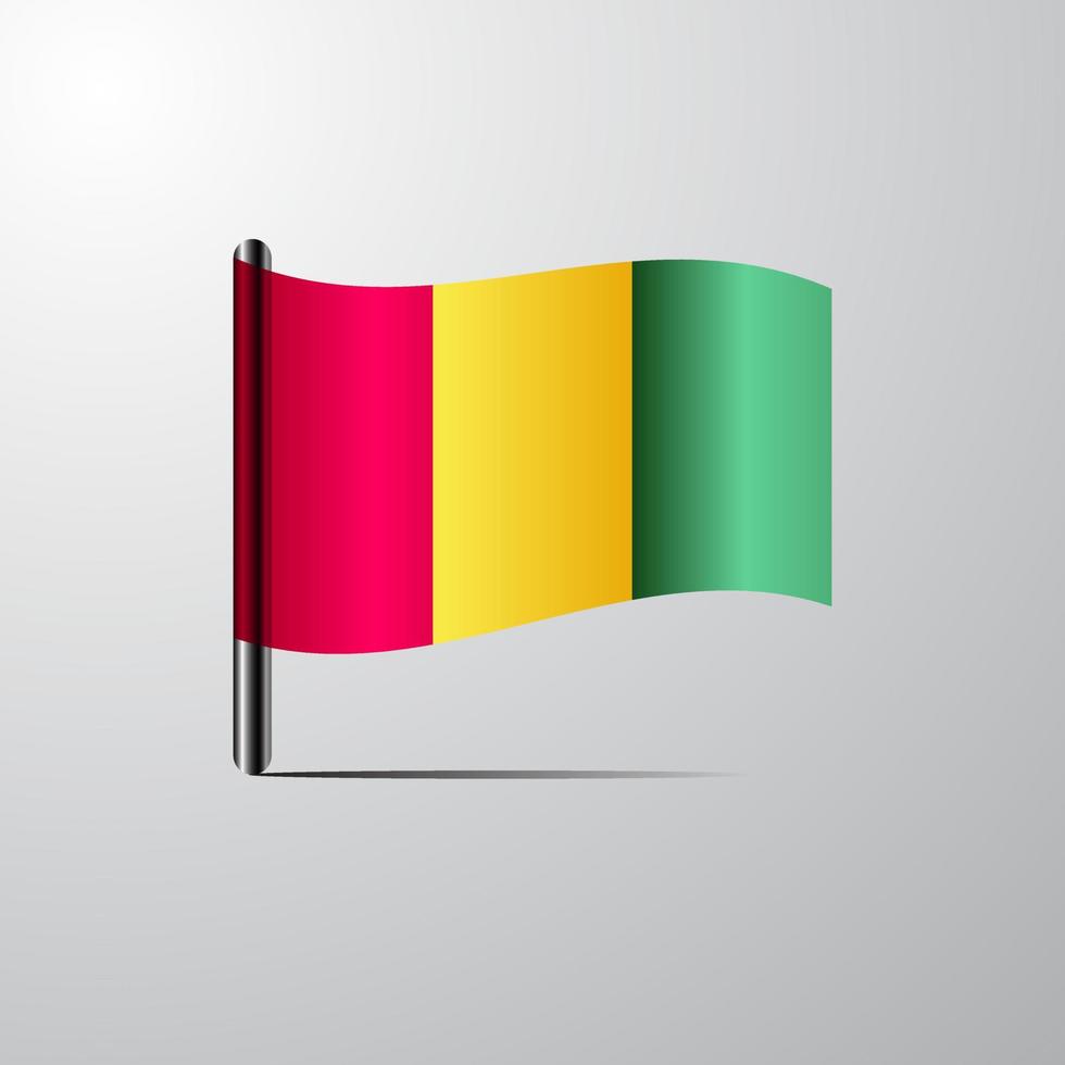 Guinea golvend glimmend vlag ontwerp vector
