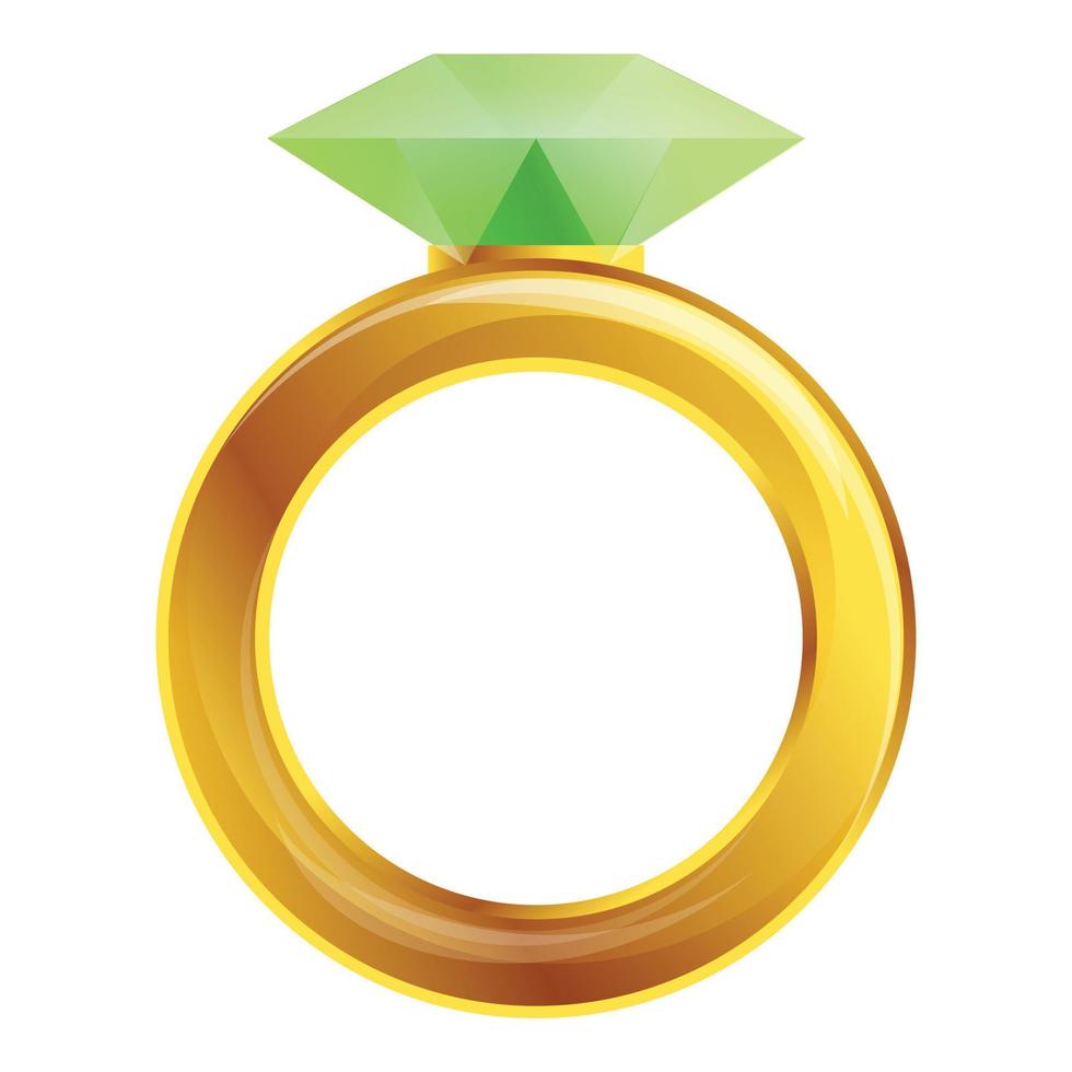 diamant ring icoon, tekenfilm stijl vector