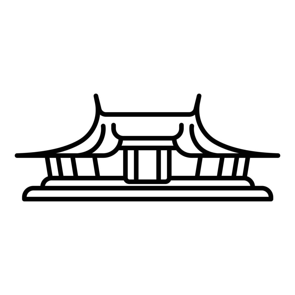 Taipei tempel icoon, schets stijl vector