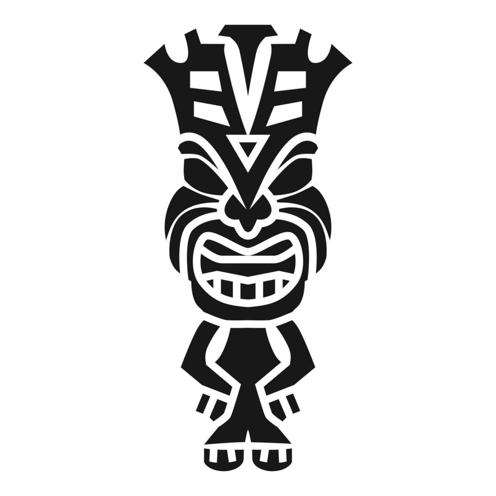 tiki standbeeld afgod icoon, gemakkelijk stijl vector