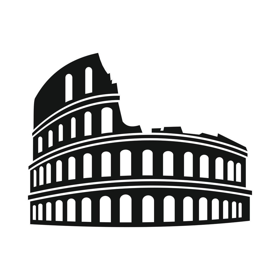Romeins colosseum icoon, gemakkelijk stijl vector