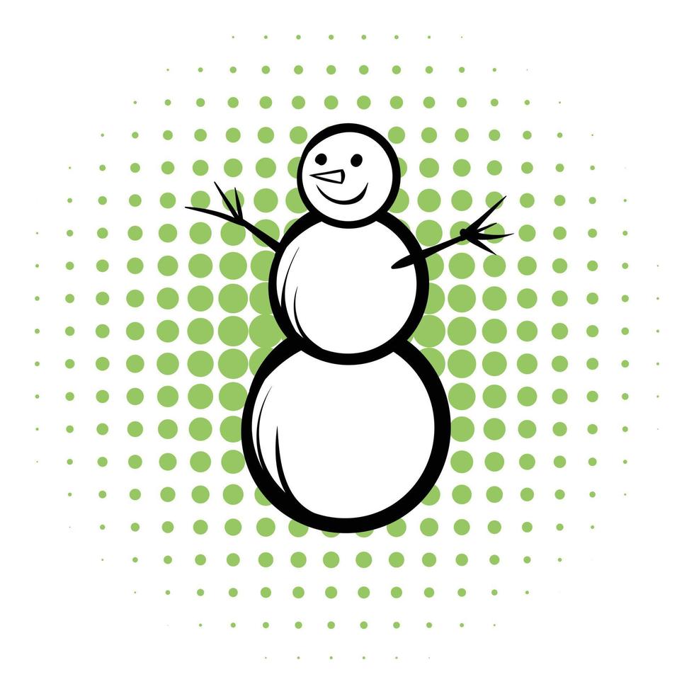 sneeuwman comics icoon vector