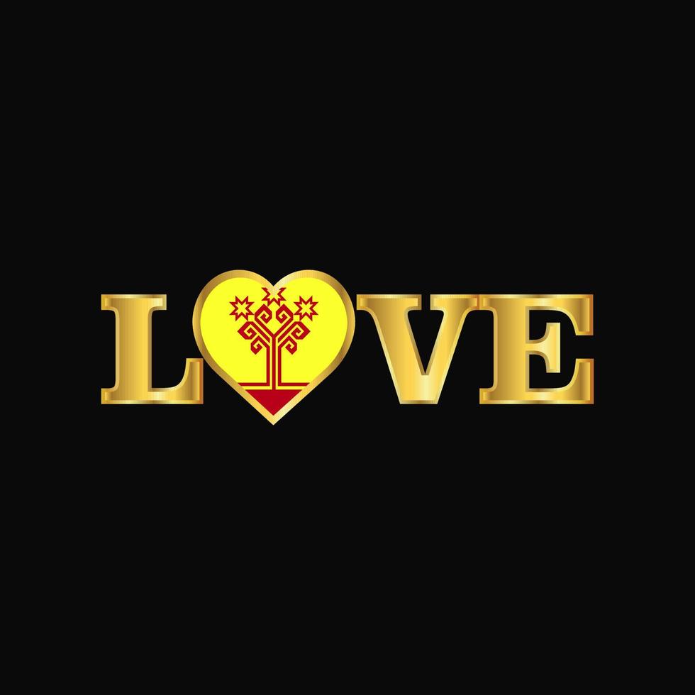 gouden liefde typografie tsjoevasjië vlag ontwerp vector