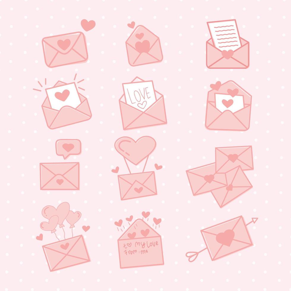 vector Valentijn liefde brief geschenk