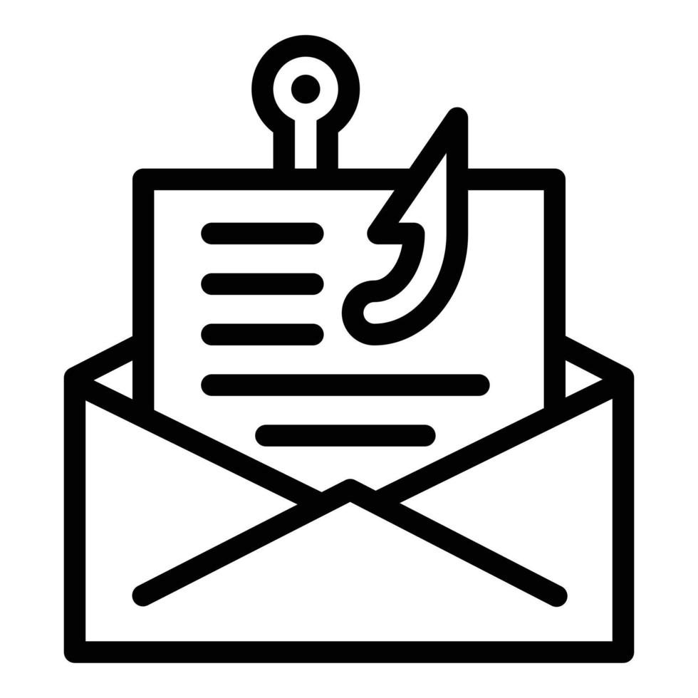 e-mail phishing icoon, schets stijl vector