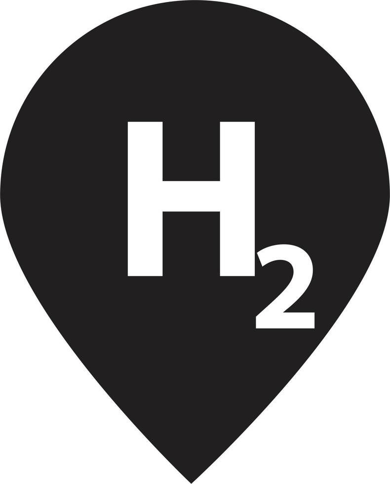 waterstof icoon met pin markeerstift Aan wit achtergrond. waterstof logo. vlak stijl. vector