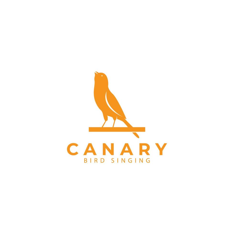 kanarie logo het zingen Aan een zwart achtergrond ontwerp vector icoon illustratie