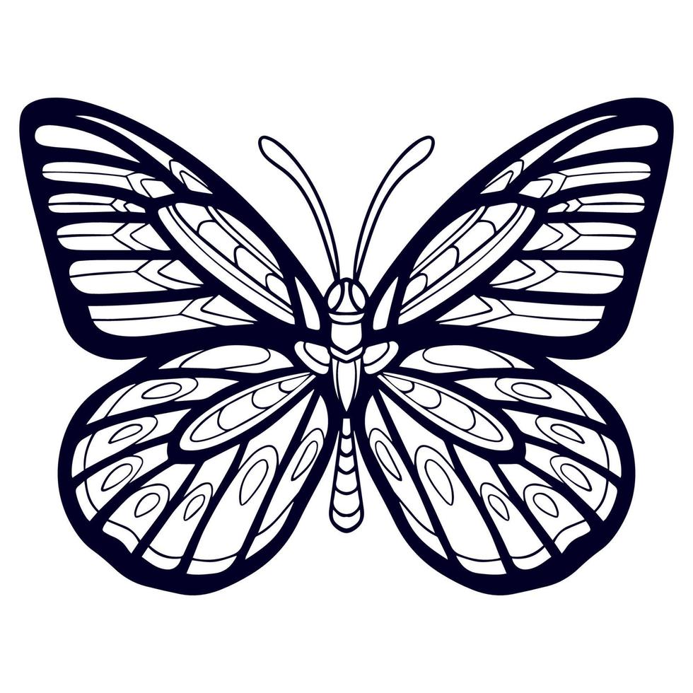 mooi vlinder mandala kunsten geïsoleerd Aan wit achtergrond vector