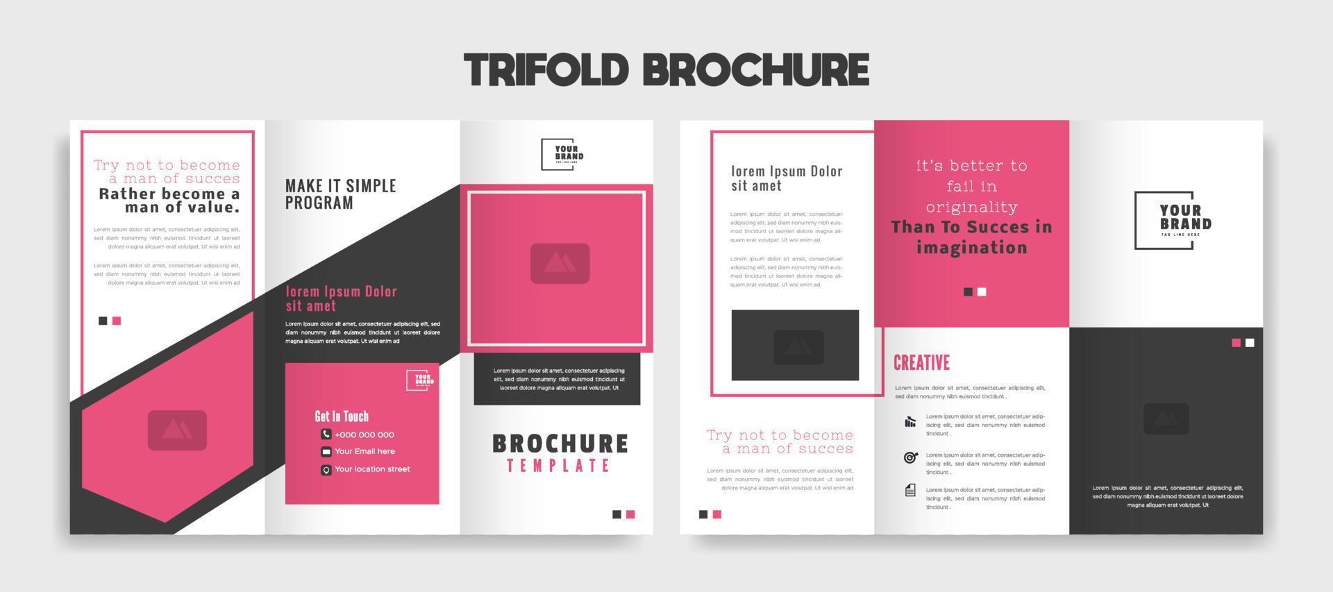 drievoud brochure sjabloon ontwerp vector