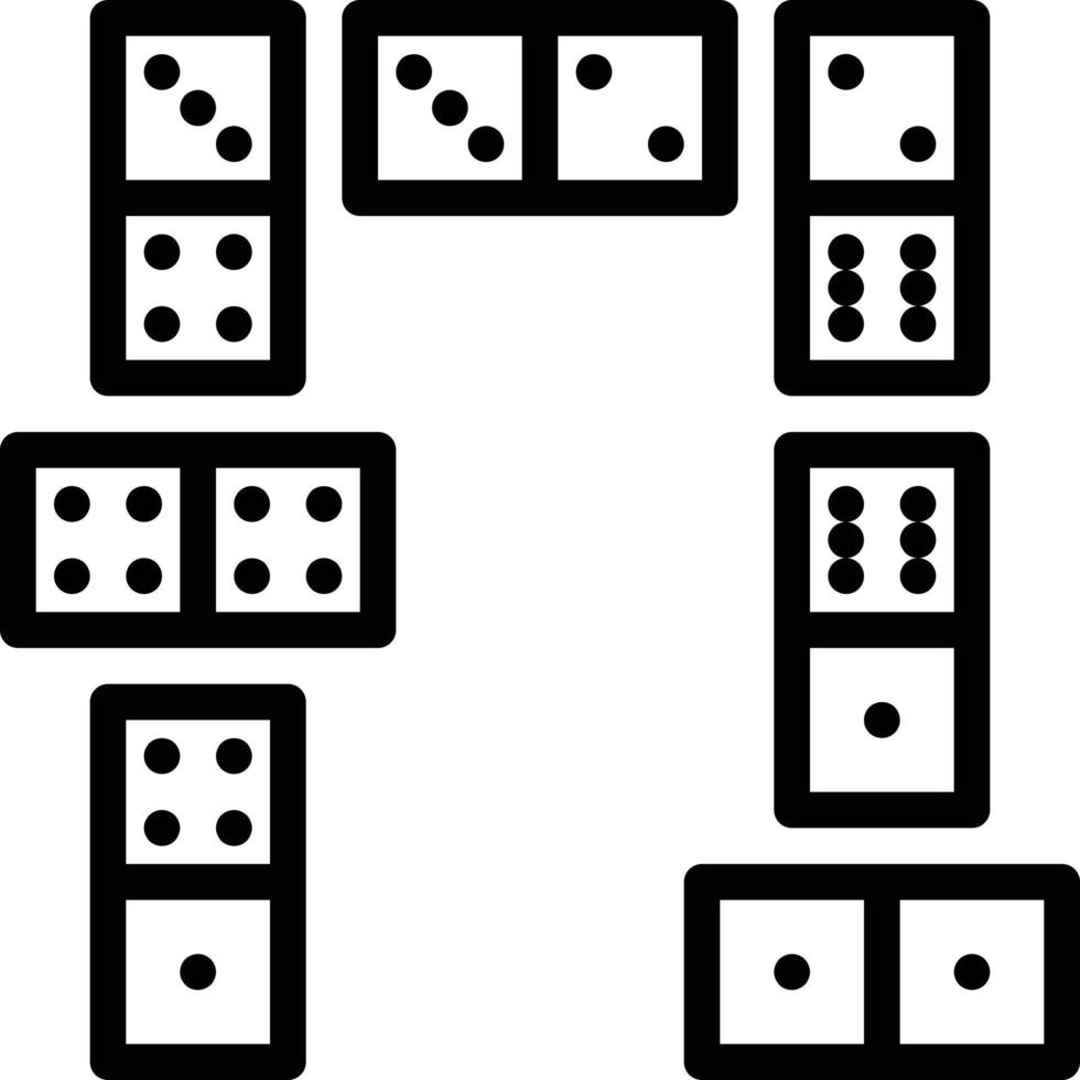 domino spel casino bord - schets icoon vector