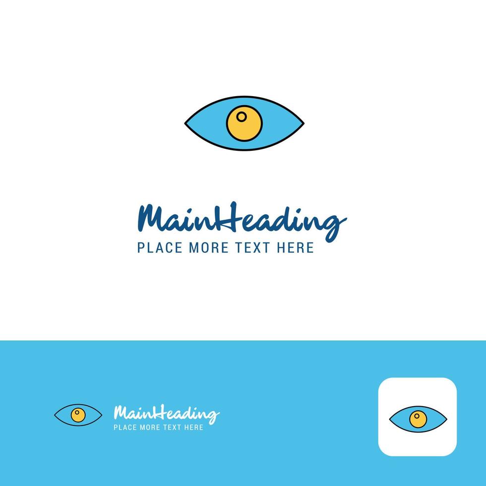 creatief oog logo ontwerp vlak kleur logo plaats voor slogan vector illustratie