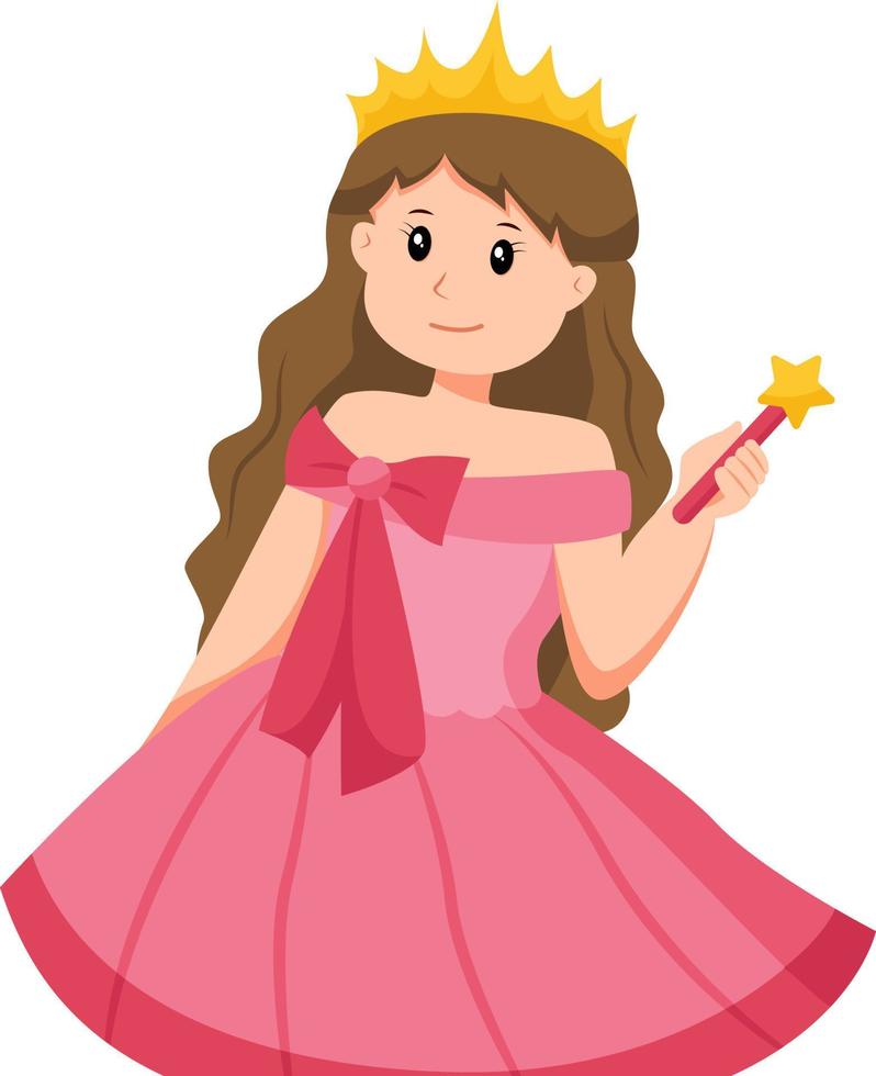 schattig weinig prinses karakter ontwerp illustratie vector