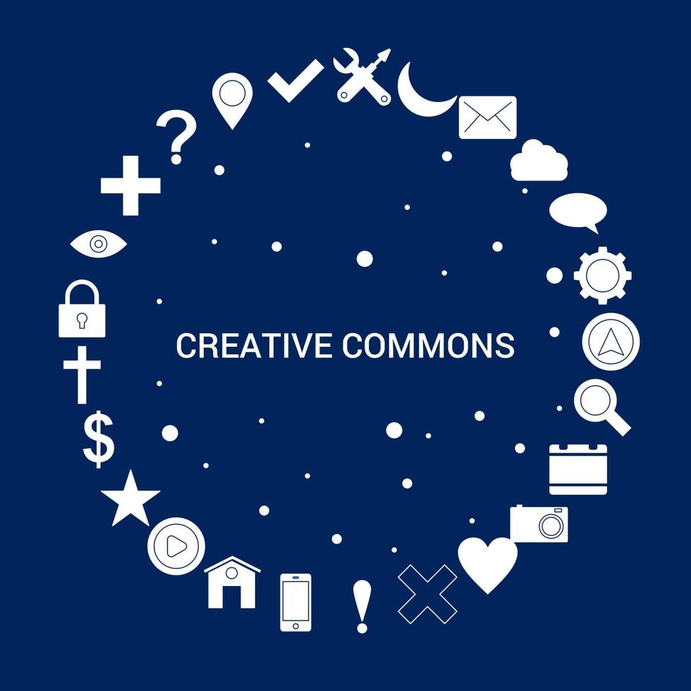 creatief creatief commons icoon achtergrond vector