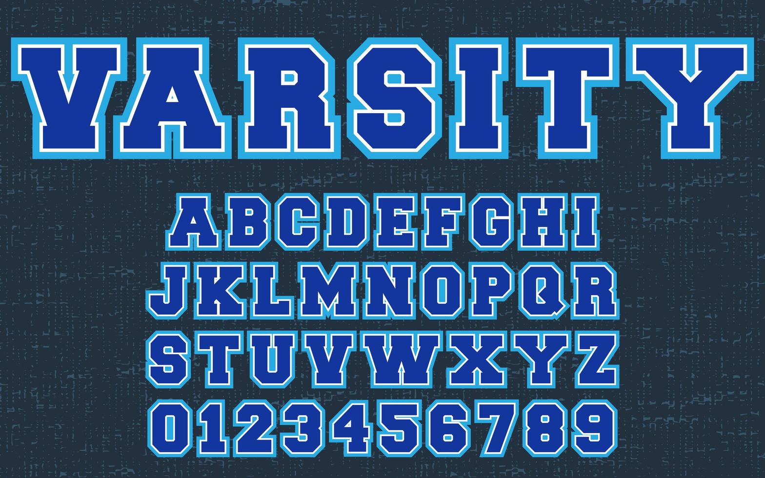 varsity ontwerp alfabet vector