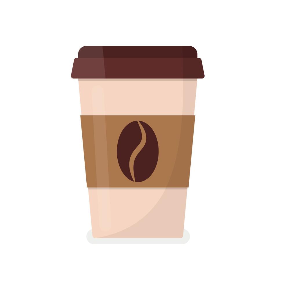 koffie kop vector illustratie geïsoleerd Aan achtergrond. plastic koffie kop met heet koffie in vlak stijl.