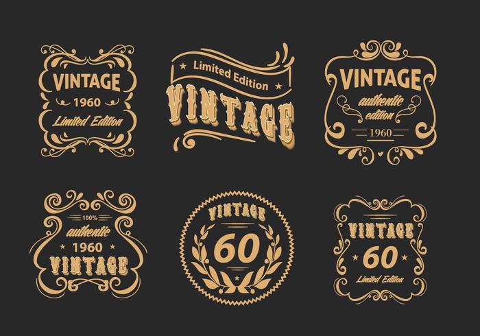 Vintage Label Floral Scrollwork Vector Pack