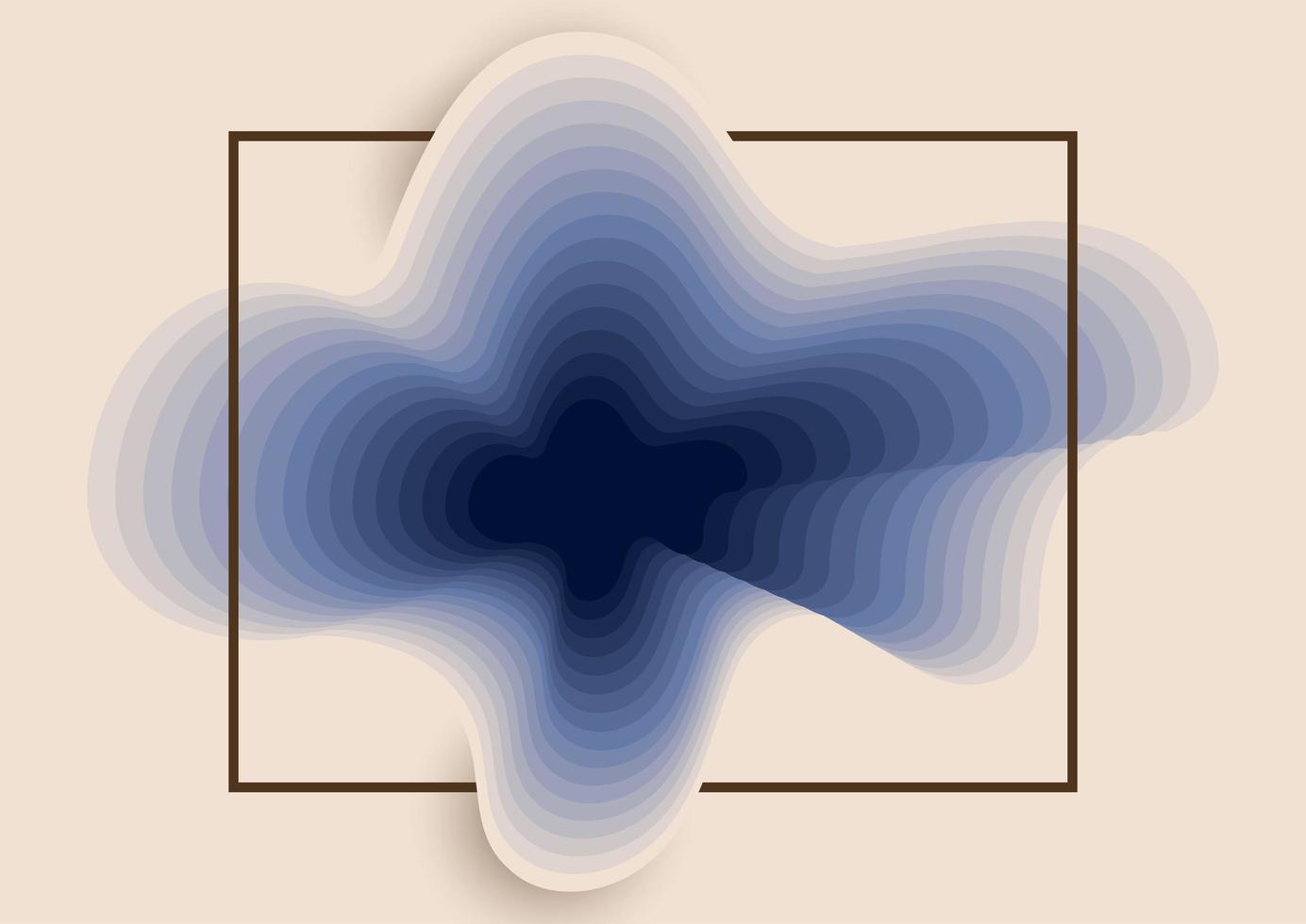 abstract blauw blend-ontwerp met zwart frame vector