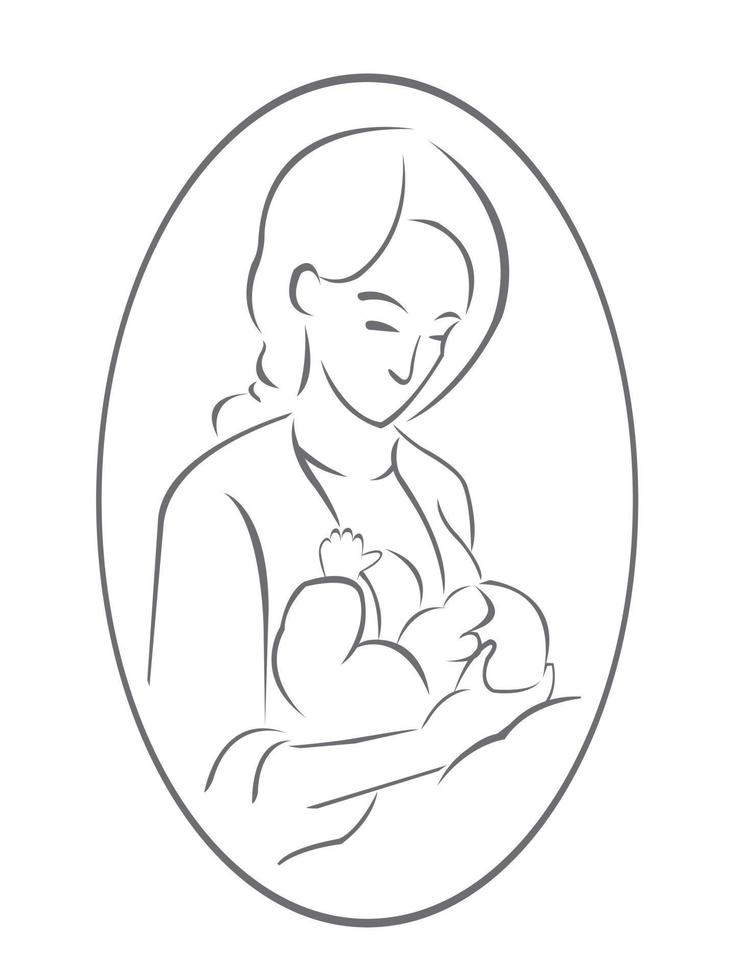 borstvoeding geeft vector illustratie