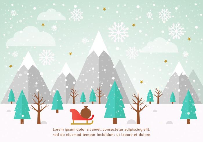 Gratis Vector Winterlandschap Illustration