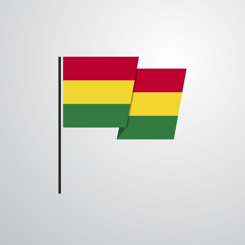 Bolivia golvend vlag ontwerp vector