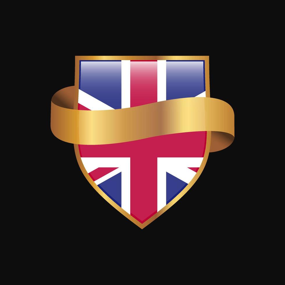 Verenigde koninkrijk vlag gouden insigne ontwerp vector