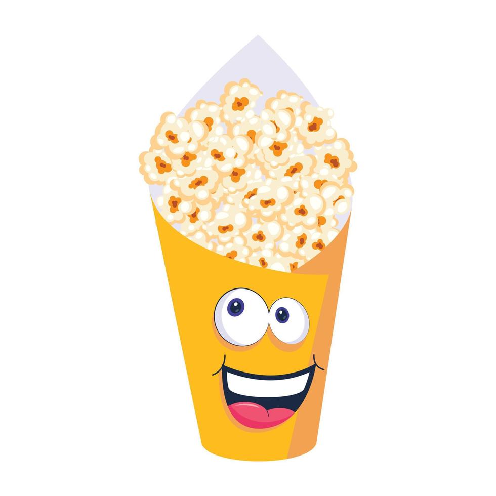 kijken Bij deze vlak ontwerp van popcorn vector