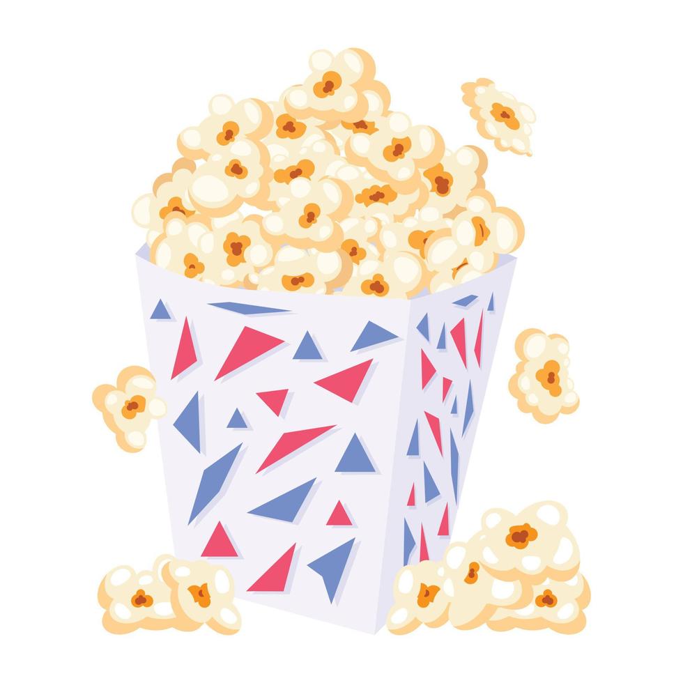 kijken Bij deze vlak ontwerp van popcorn vector