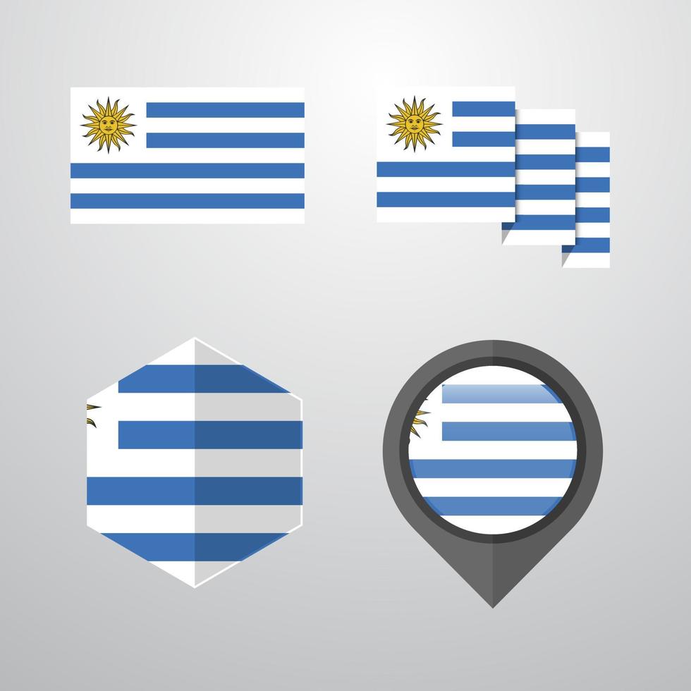 Uruguay vlag ontwerp reeks vector