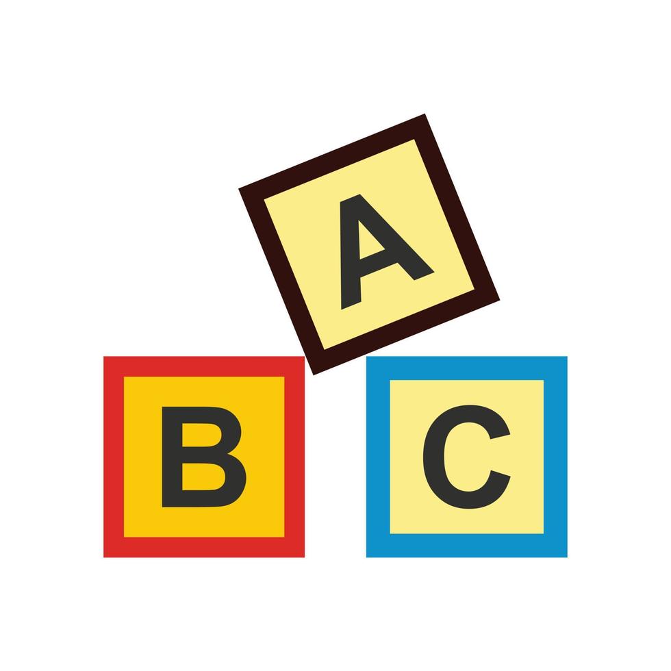 abc blokken speelgoed- vlak icoon vector