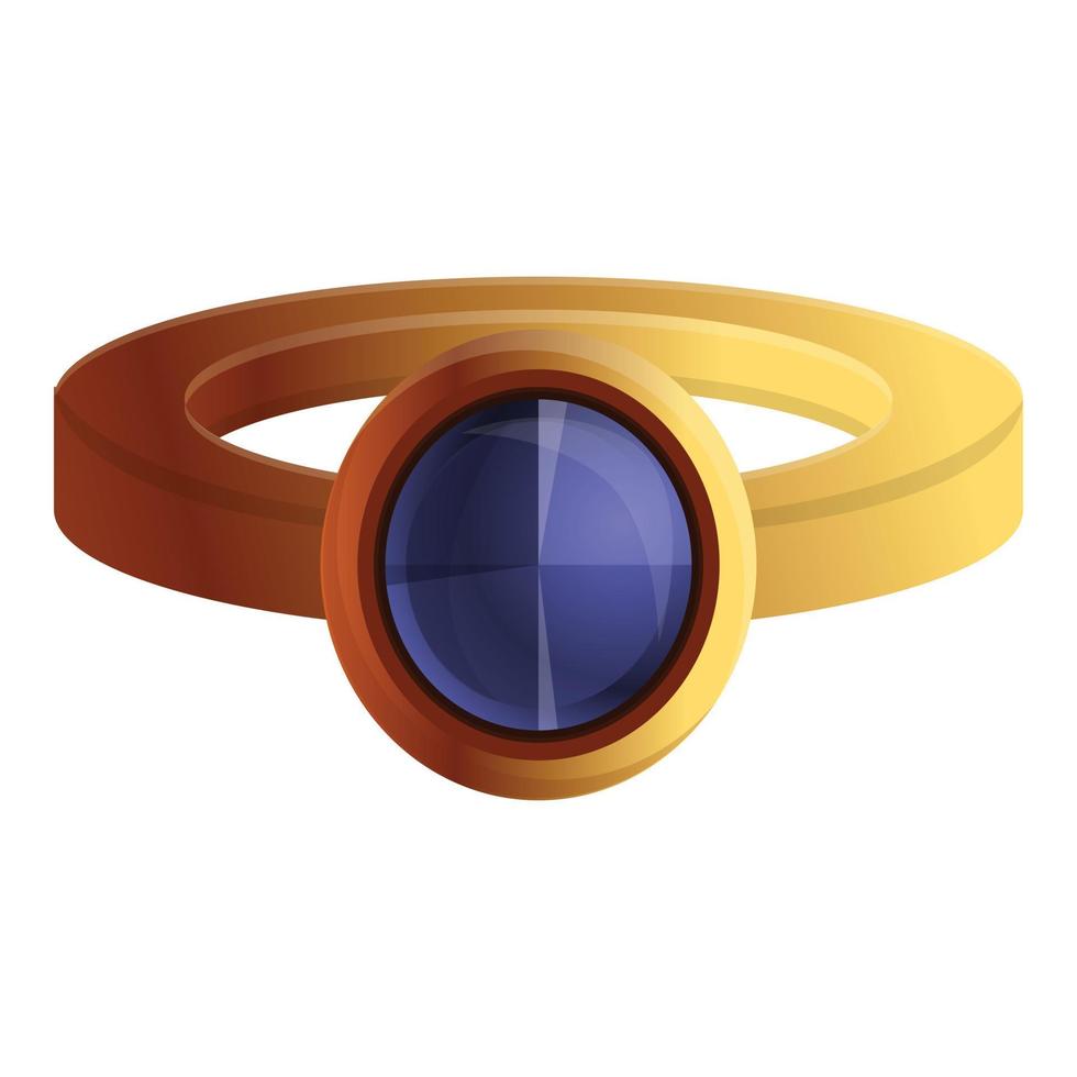 Purper edelsteen ring icoon, tekenfilm stijl vector