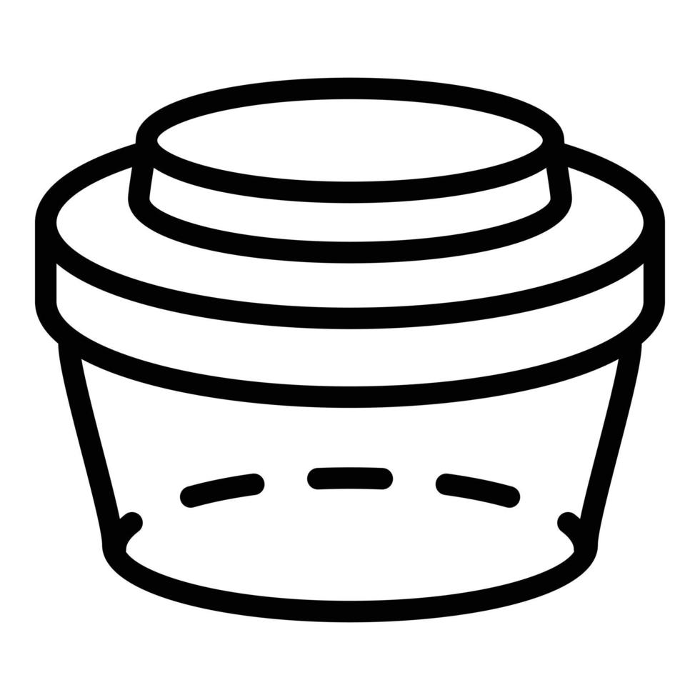 plastic lunchbox icoon, schets stijl vector