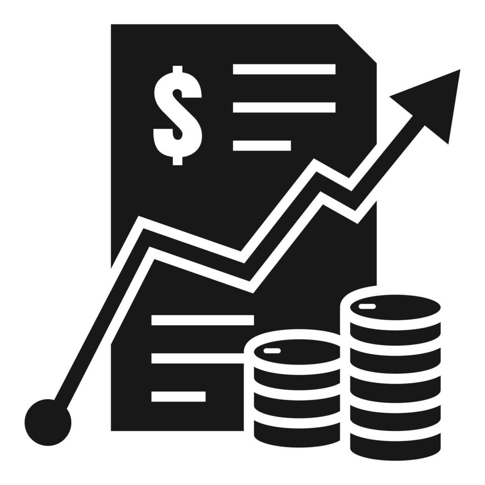 geld bon diagram icoon, gemakkelijk stijl vector