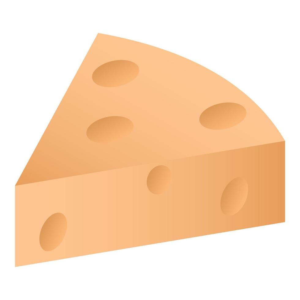 stuk van kaas icoon, isometrische stijl vector