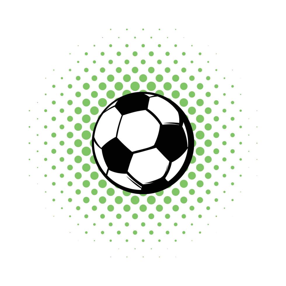voetbal bal icoon, comics stijl vector