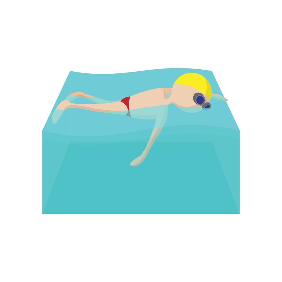 vrije stijl zwemmer tekenfilm icoon vector