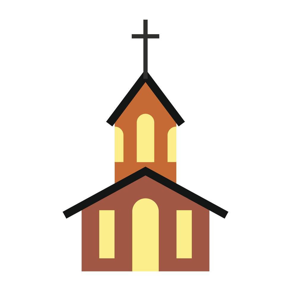 kerk platte pictogram vector