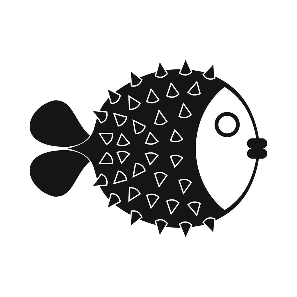 fugu scherp vis icoon, gemakkelijk stijl vector