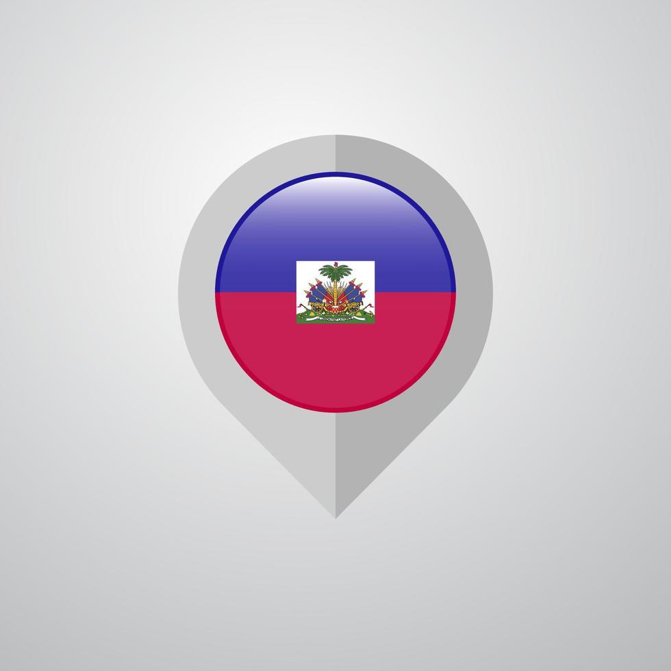 kaart navigatie wijzer met Haïti vlag ontwerp vector