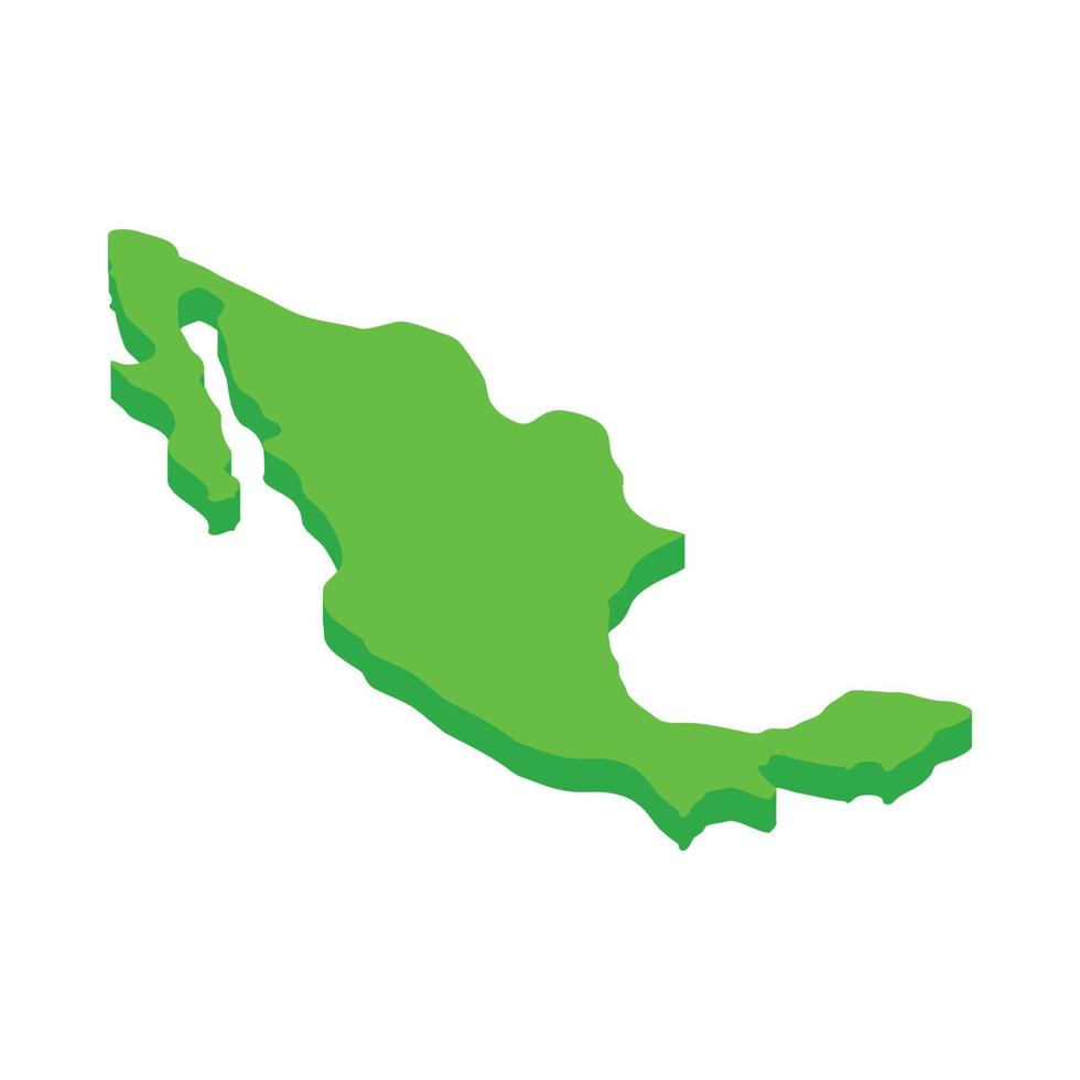 Mexico kaart icoon, isometrische 3d stijl vector