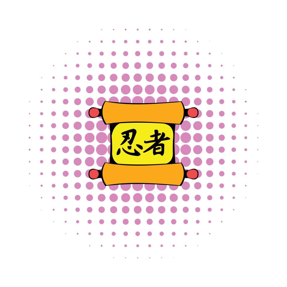 oude Chinese rol icoon, comics stijl vector